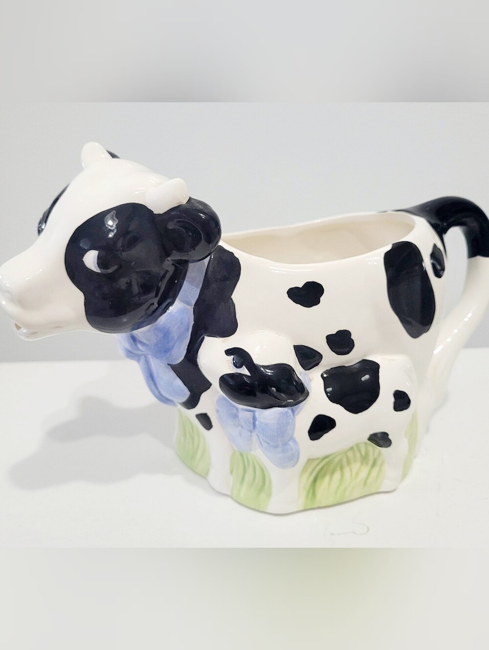 Vintage Tewflora Cow & Calf Ceramic  Creamer 9" Farmhouse Decor